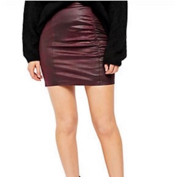 NWT FREE PEOPLE RUMI RUCHED SUEDE MINI SKIRT - Picture 12 of 14